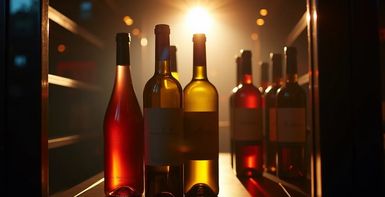 Weinkühlschrank mit UV-geschützter Glastür und LED-Beleuchtung