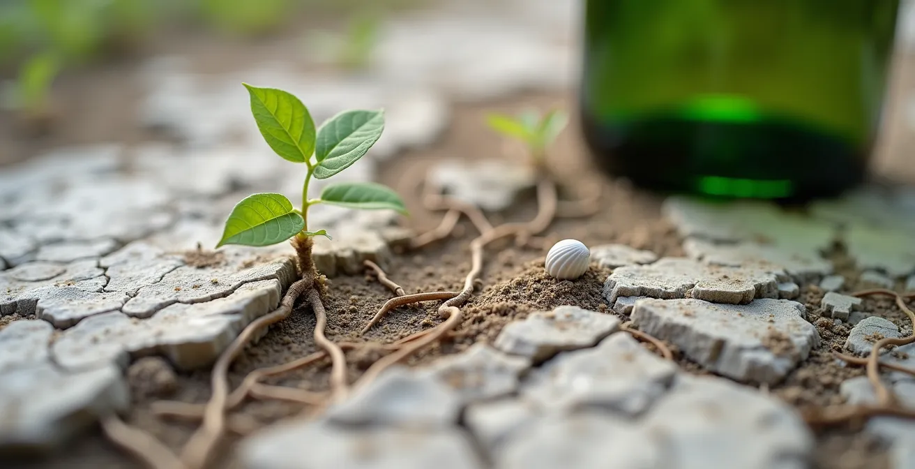 Silvaner-Reben auf Muschelkalkboden in Franken mit Bocksbeutel